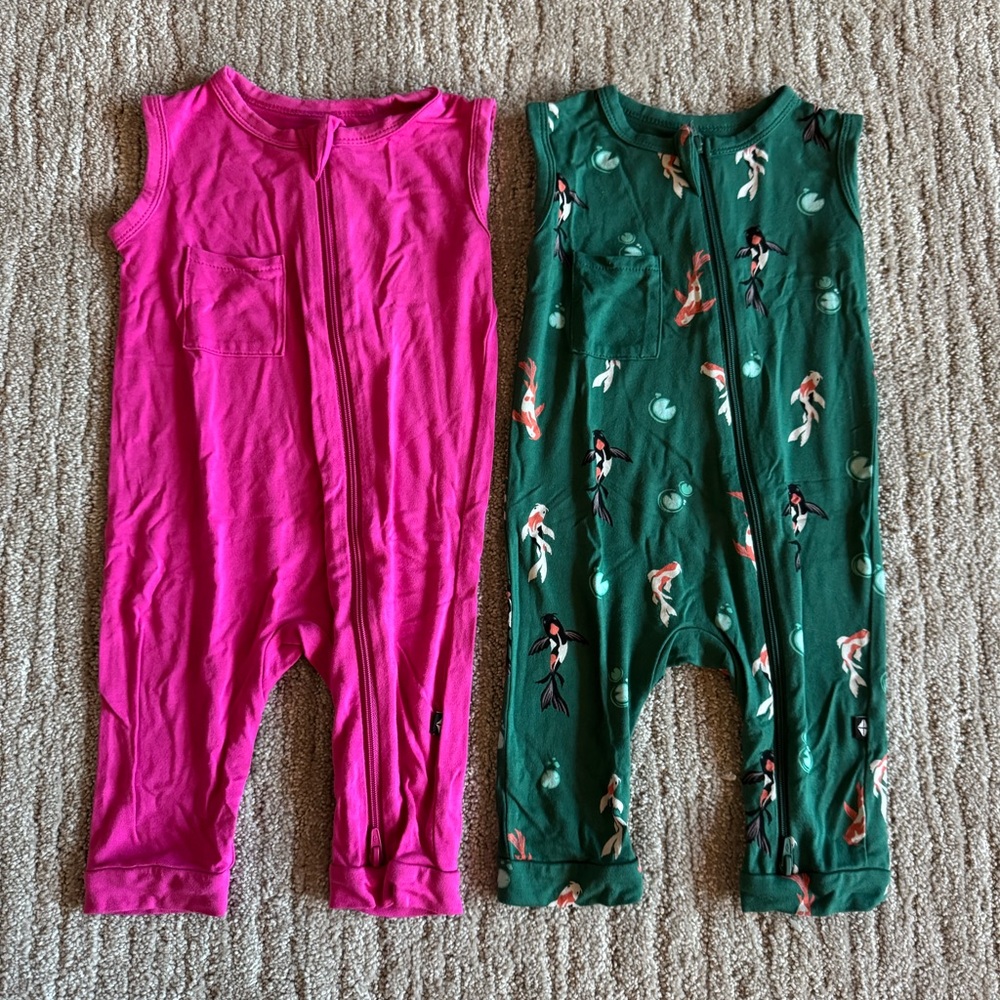 Kyte Baby Zippered Sleeveless Romper 6-12m Bundle